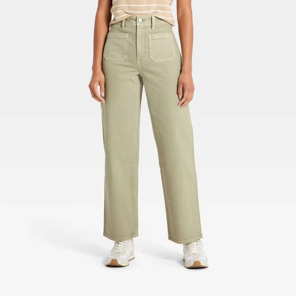 Universal Thread Women's High-Rise Sailor Straight Jeans Light Green 6 NWT